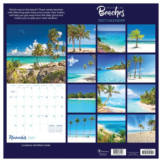 2027 Tropical Beaches Wall Calendar